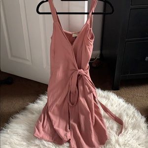 Wrap around to right above the knee dress